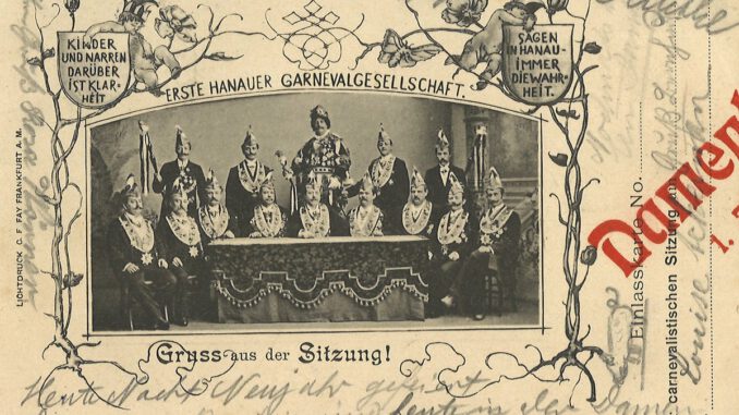Eintrittskarte von 1904 dokumentiert Hanauer Fasching und Lokalszene