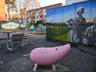 Erneute Zerstörung an Innenstadtspielplatz: Hanau lässt Holzschweine reparieren